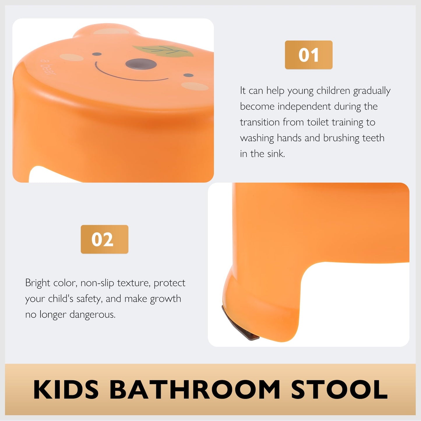 Classic Stool Step Toilet Foot Bathroom Toddler Kids Training Kitchen Stepping Cartoon Steps Helper Friction Safety Stools