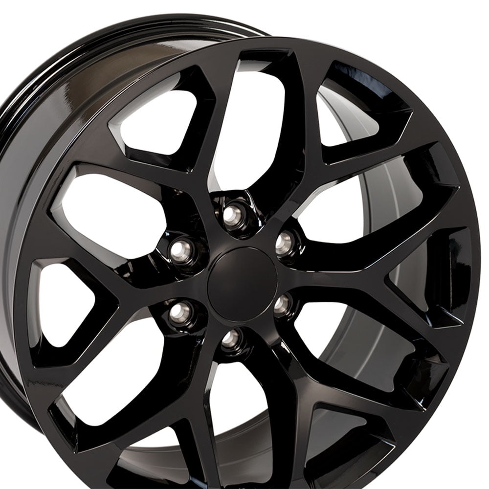 Classic 20" Replica Wheel CV98B Snowflake Fits Chevy Silverado Tahoe Rim 20x9 Black Wheel