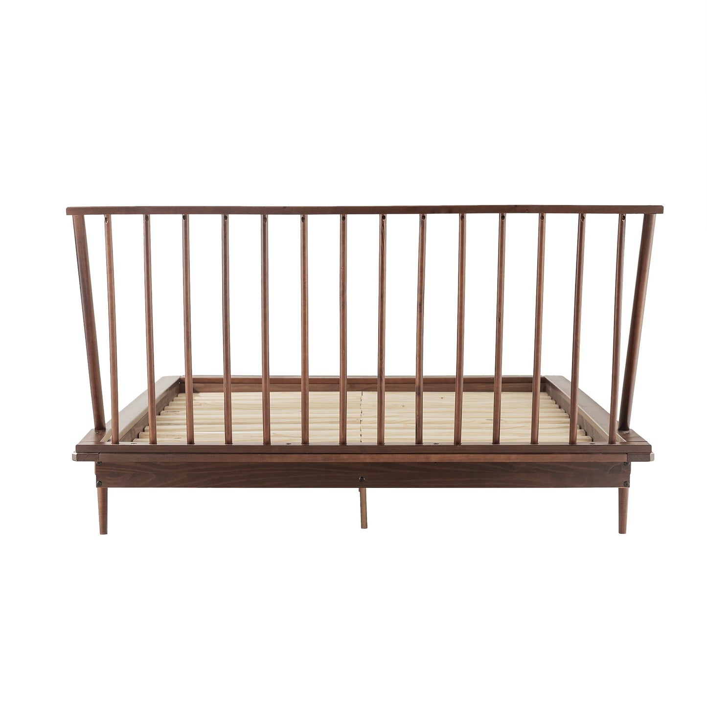 Versatile Walker Edison Modern Boho Queen Size Solid Wood Platform Bed, Walnut