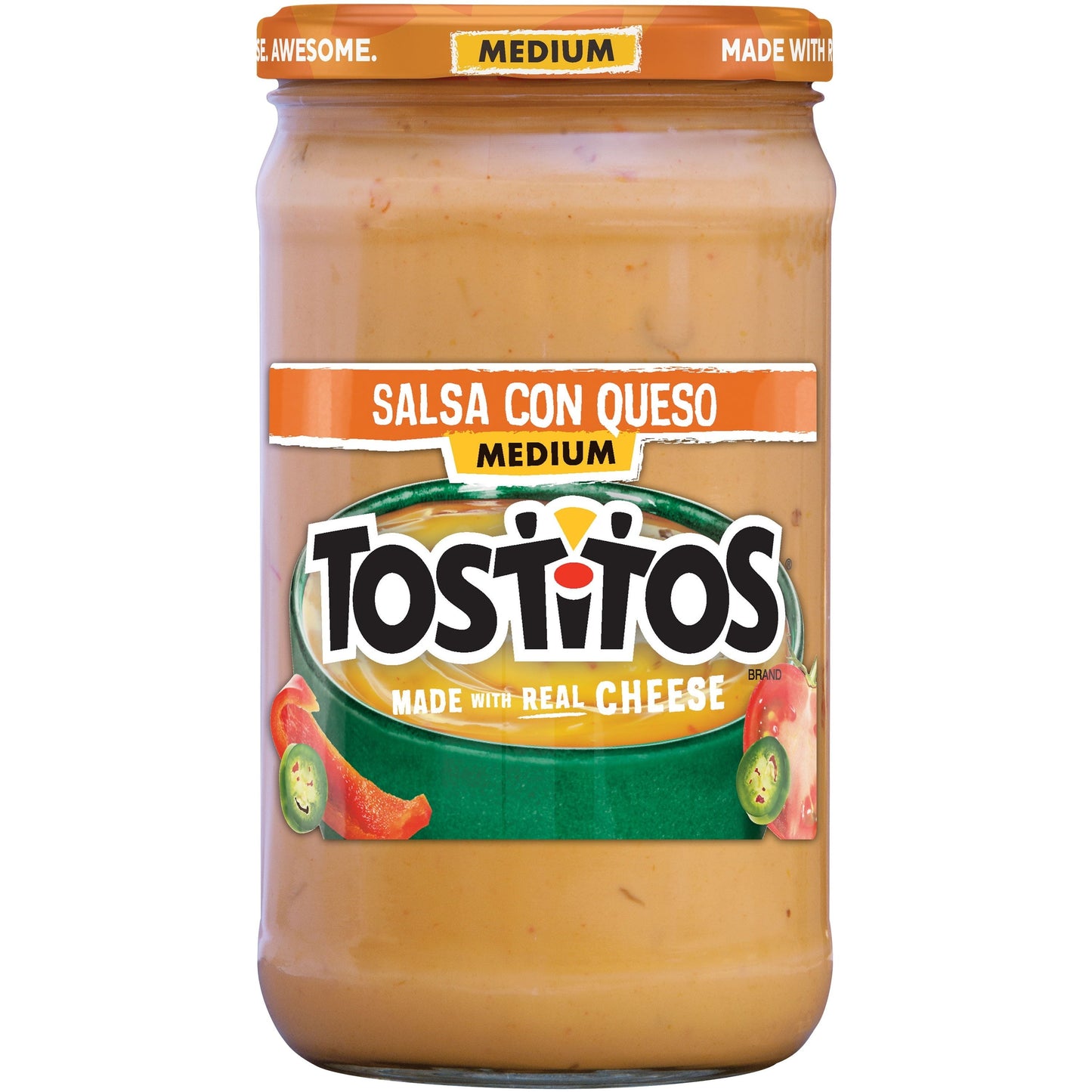 Classic Tostitos Medium Salsa Con Queso, 23 oz Jar