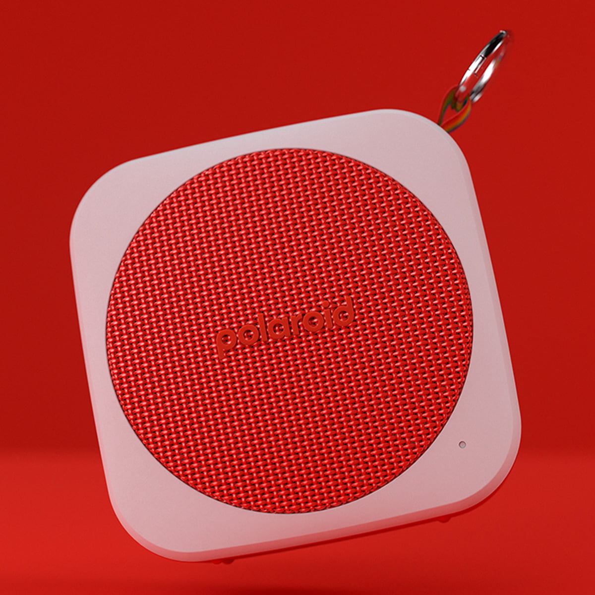 Classic Polaroid P1 Portable Bluetooth Speaker with Carabiner (Red & White)