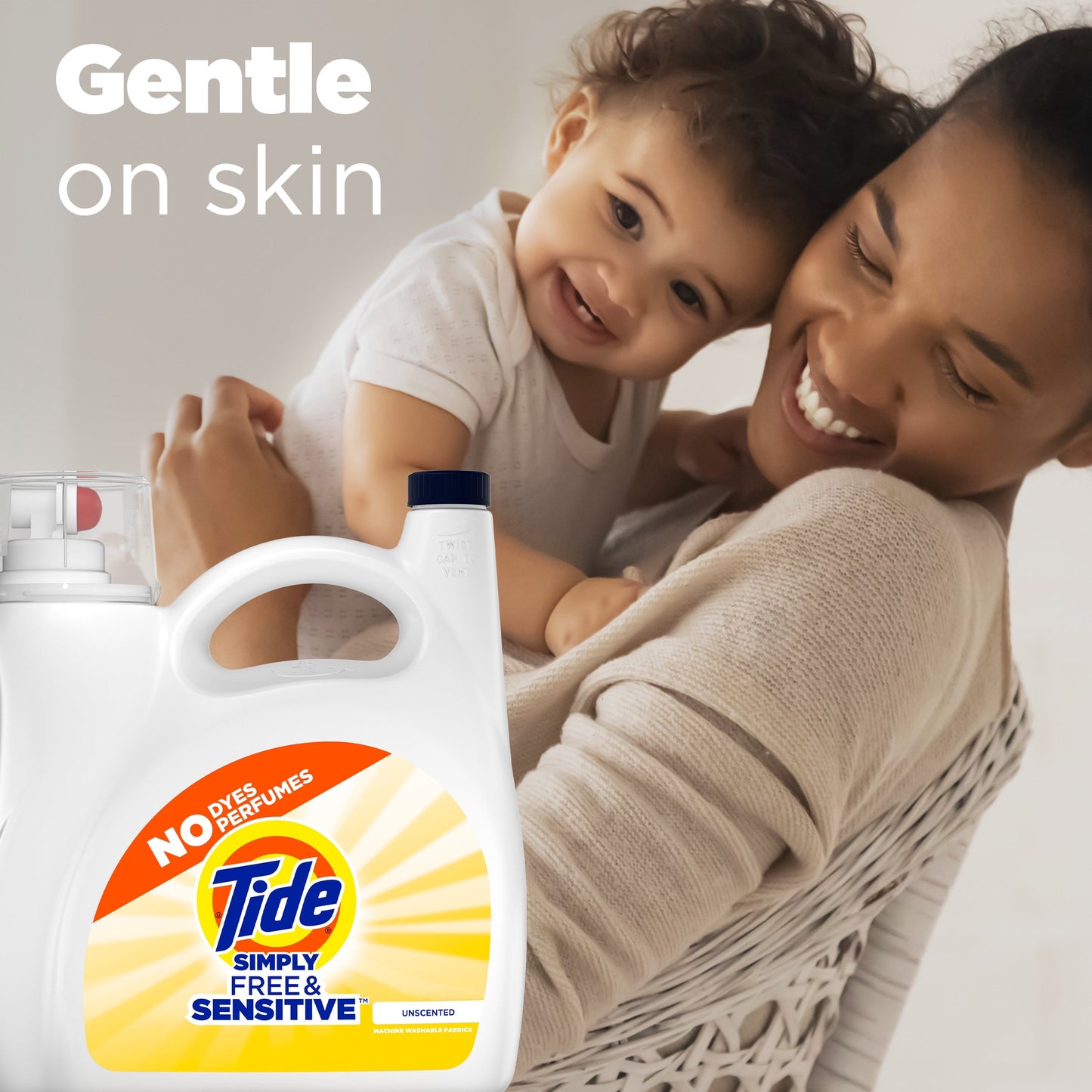 Classic Tide Simply Liquid Laundry Detergent, Free & Sensitive, 128 fl oz, 89 Loads