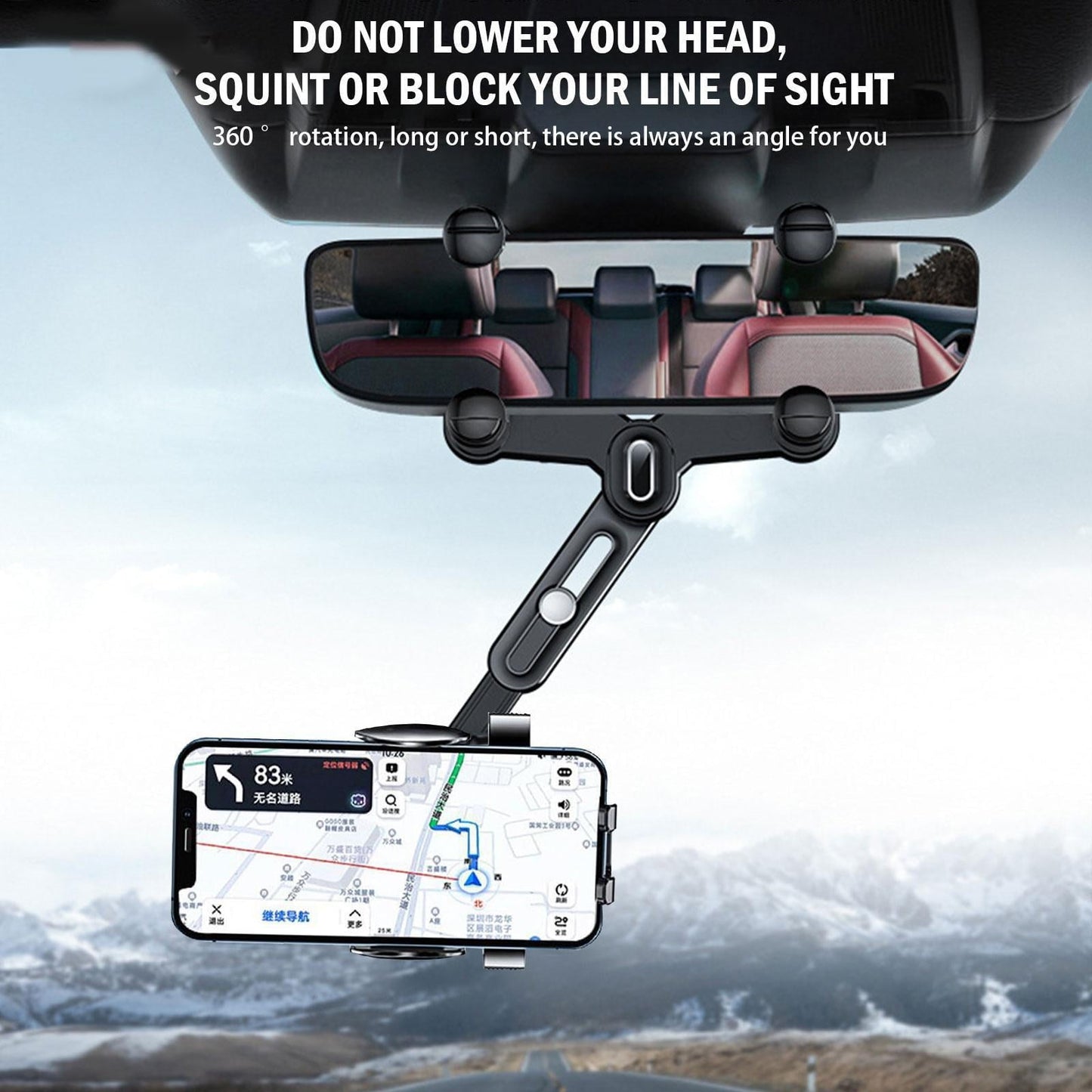 Classic RIWPKFH Car Rearview Mirror Phone Holder Adjustable Phone Holder Mount for Mobile Phone GPS Support Stand Car Gadget Accessories