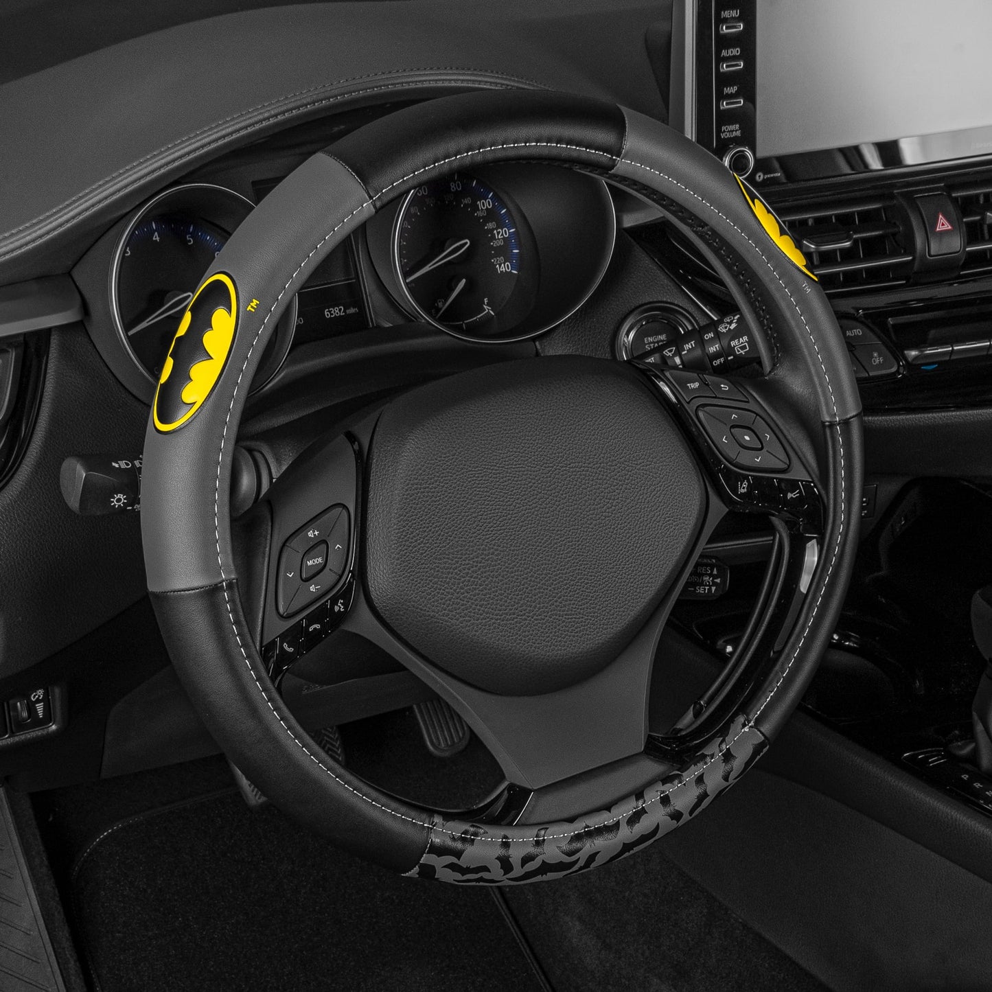 Classic Batman Car Steering Wheel Cover - Universal Fit Steering Wheel Cover with Officially Licensed Warner Brothers Graphics, Great Automotive Accessory Gift Idea for Fans