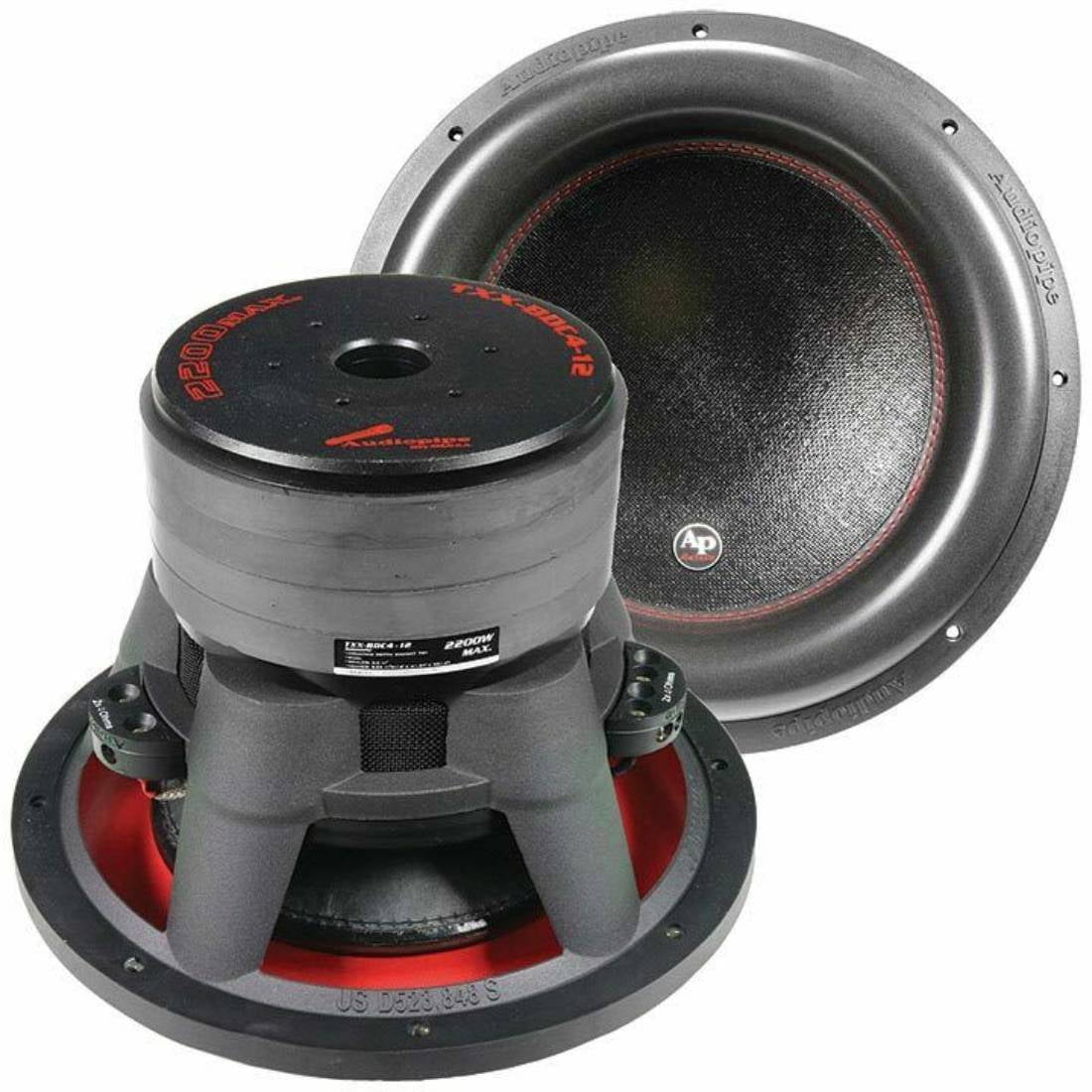 Versatile AudioPipe TXX-BDC4-12 12 Inch 2,200 Watt Dual Car Speaker Subwoofer, Black