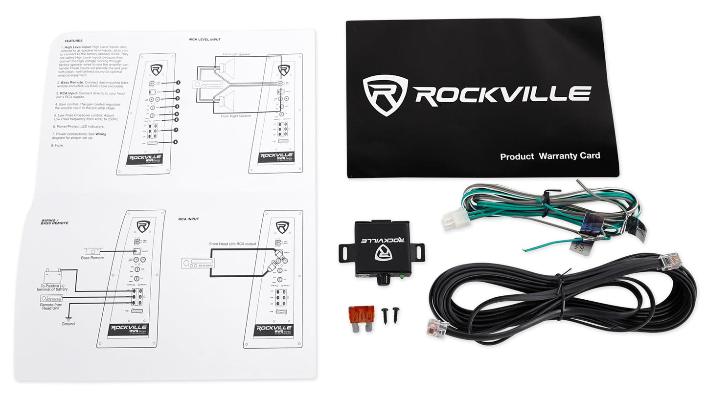 Versatile Rockville RWS12CA Slim 1200 Watt 12" Amplified Powered Car Subwoofer Enclosure