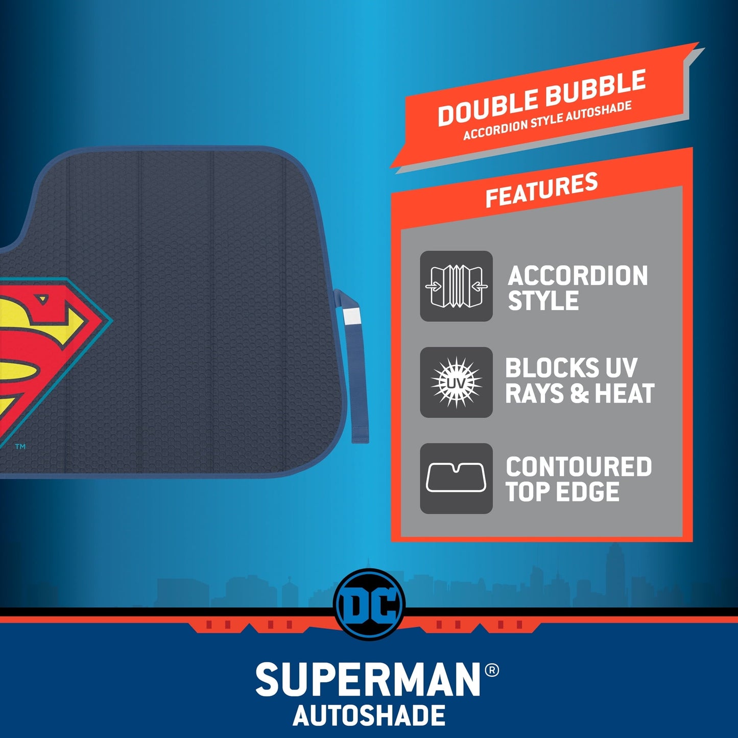 Versatile BDK New Superman 2022 Blue Windshield Sunshade Auto Shade for Car Truck & SUV