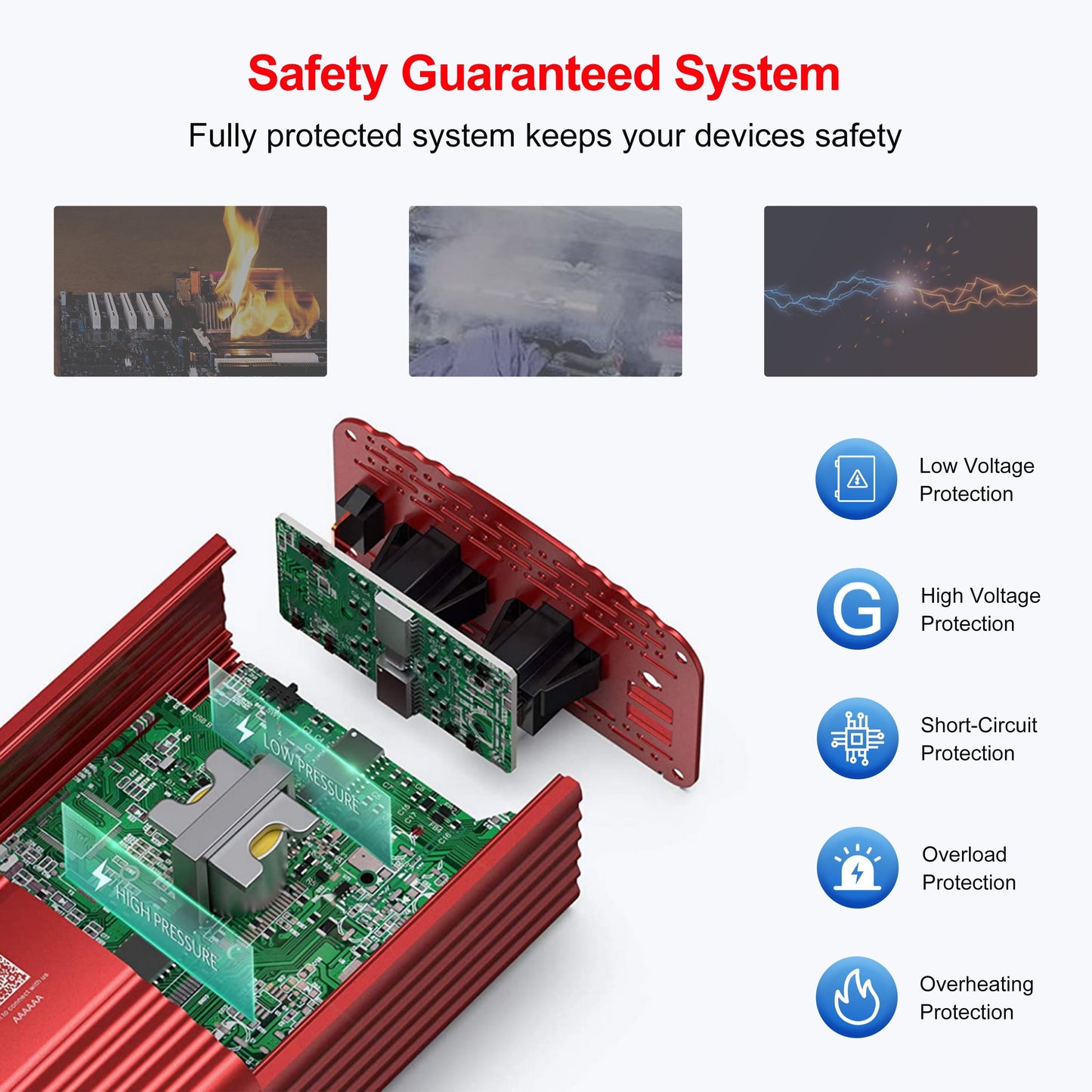 Versatile Yyton 500W Car Power Inverter, Modified Sine Wave Inverter DC 12V to AC 110V Car Converter with LCD Display, 4x2.4A USB Ports Car Charger with 1 Cigarette Lighter Ports