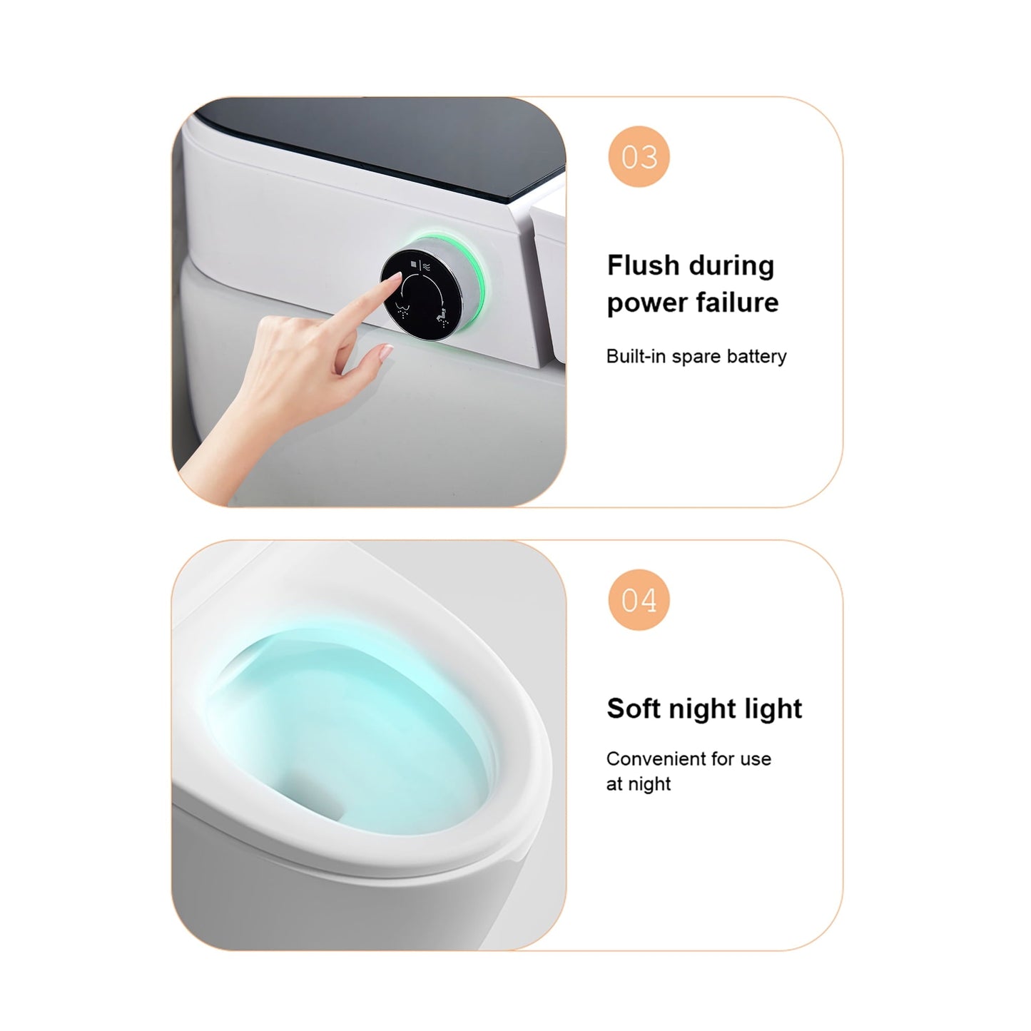 Classic Teekyooly Smart Toilet,One Piece Bidet Toilet for Bathrooms,Modern Elongated Toilet with Warm Water, Auto Flush, Foot Sensor Operation, Heated Bidet Seat ,Tankless Toilets with LED Display