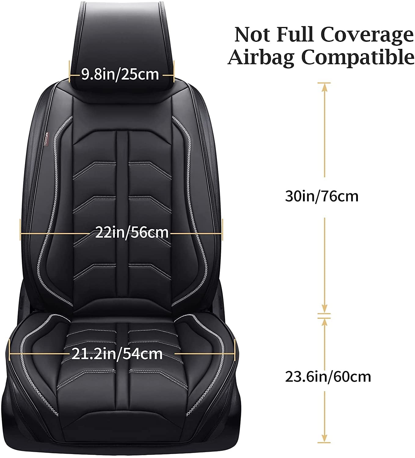 Classic Coverado Front Seat Covers, Waterproof Leatheratte Car Seat Protector 2 Pieces, Protective Seat Cushions Universal Fit Most Vehicles, Sedans, SUVs, Trucks and Vans, Line Pattern