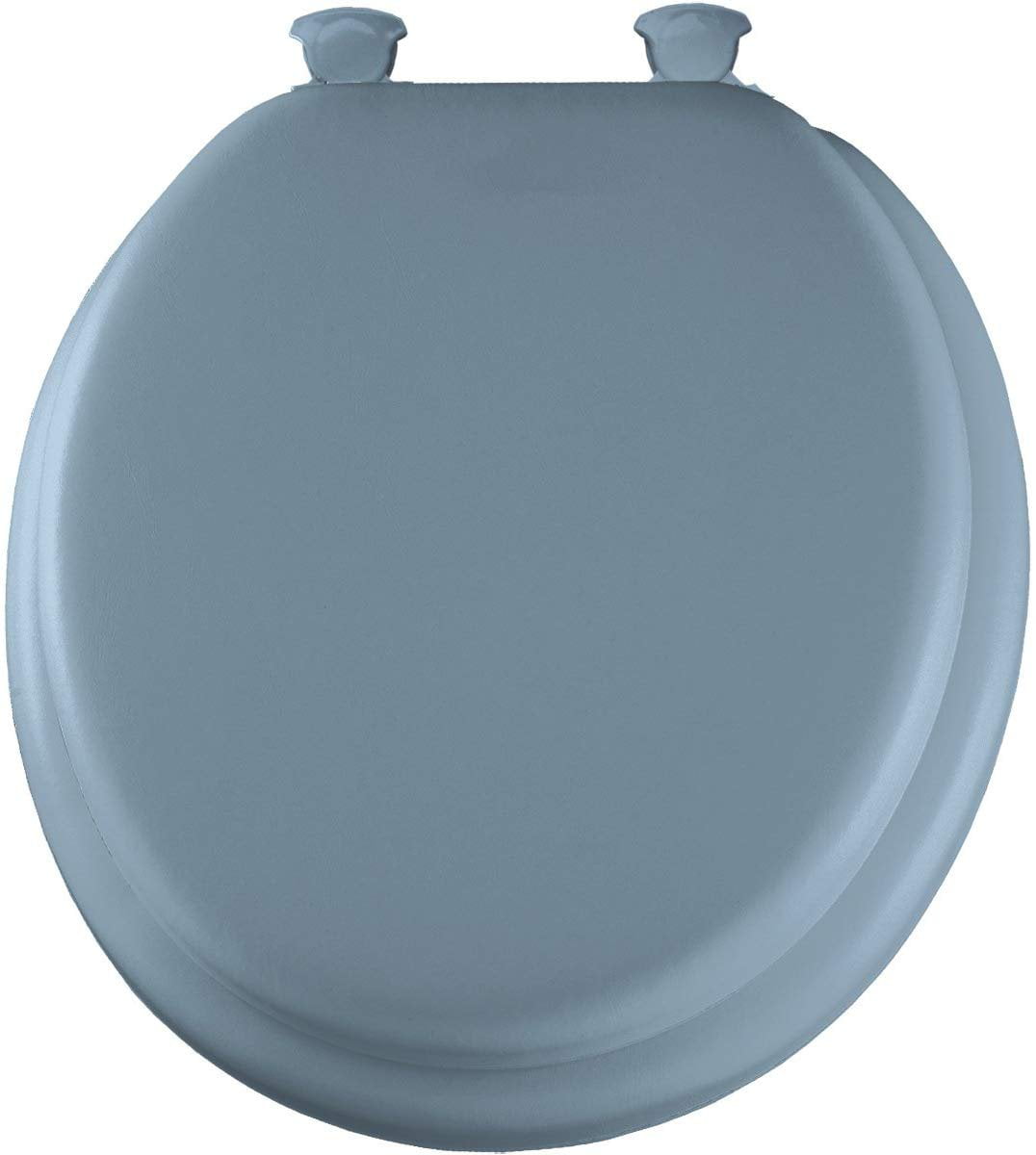 Versatile MAYFAIR Soft Toilet Seat Easily Remove, ROUND, Padded with Wood Core, Light Blue, 13EC 034