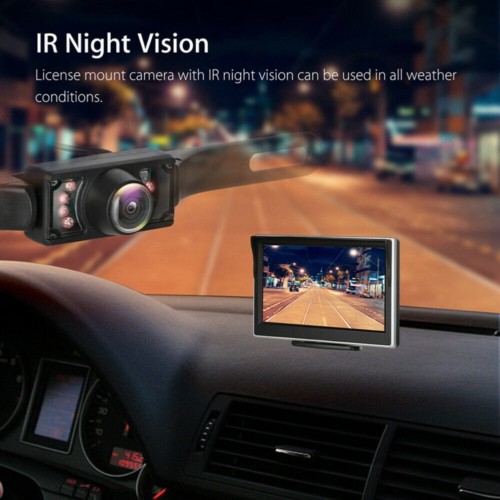 Classic Car Backup Camera 5-inch Hd Monitor Wireless Transmitter Receiver Infrared Night Vision Rear View Parking System