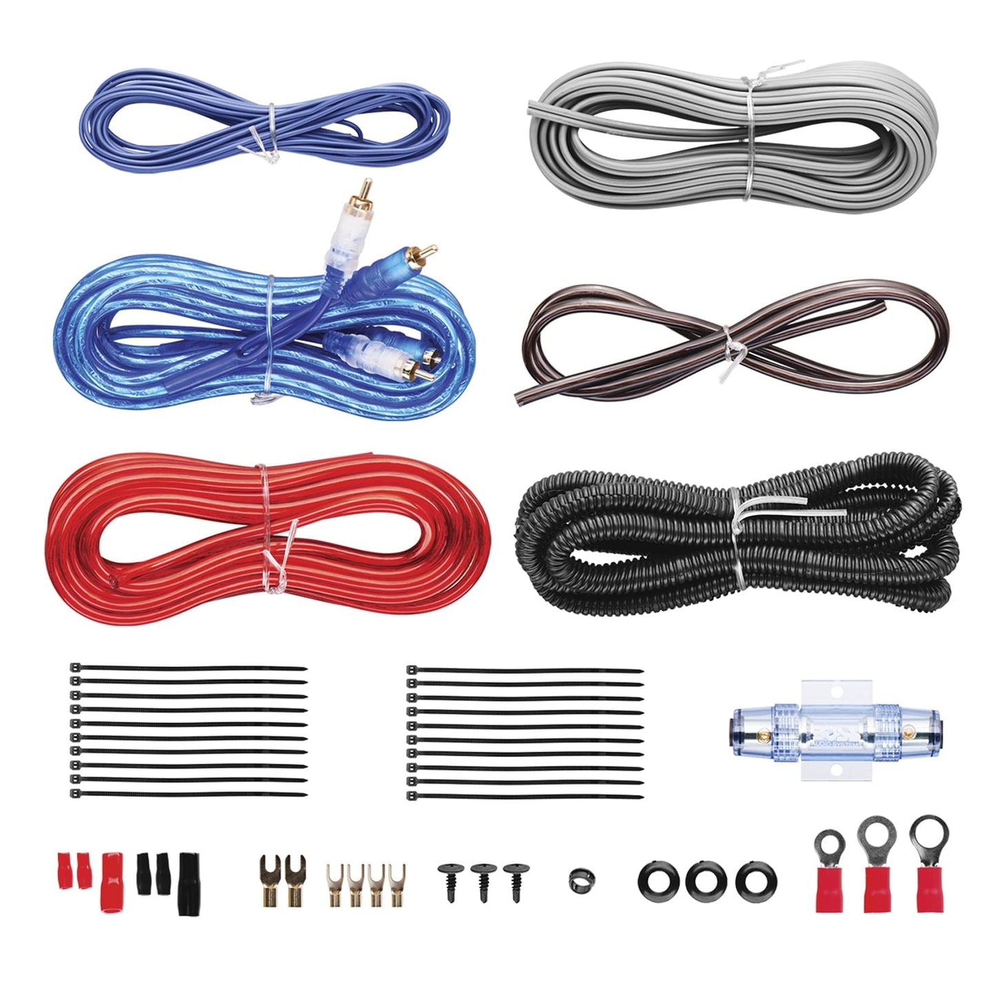 Versatile BOSS Audio Systems KIT2 8 Gauge Amp Installation Wiring Kit - A Car Amplifier Wiring Kit Makes Wire Connections and Brings Power to Your Radio, Subwoofers and Speakers