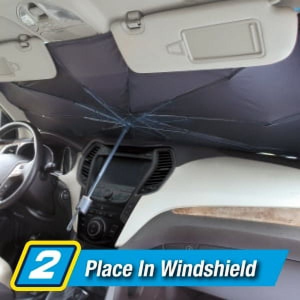 Classic Brella Shield Windshield Sun Shade, Compact Car Shade, Fits Most Vehicles , As Seen on TV