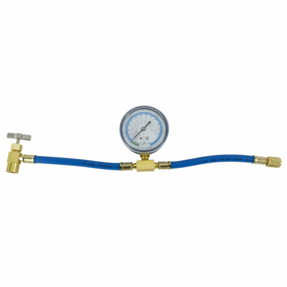 Classic Leke R134A Charging Hose to Refrigerator with Gauge, AC Recharge Hose Kit