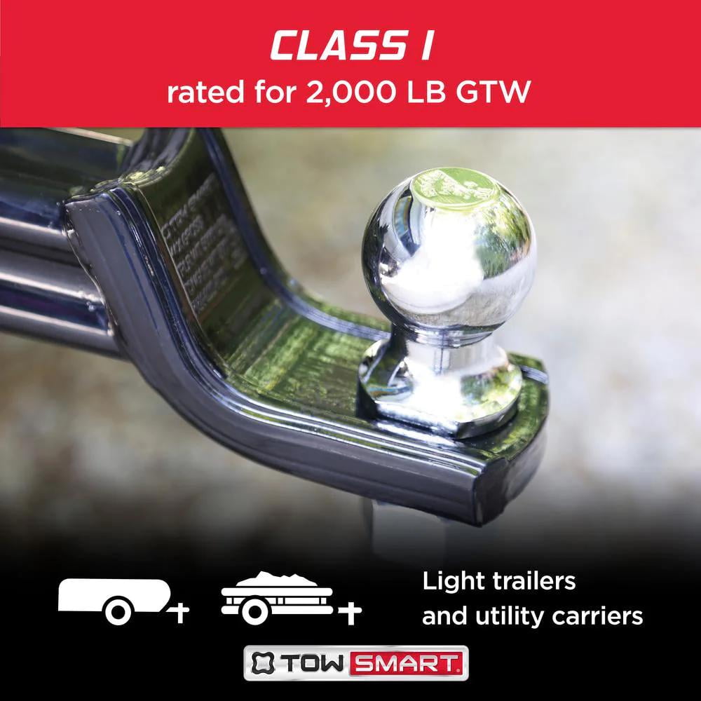 Classic TowSmart Trailer Hitch Ball, Class I, 1-7/8in Ball, 1in x 2in Shank, 2000lb, 712, Chrome, 1 Each