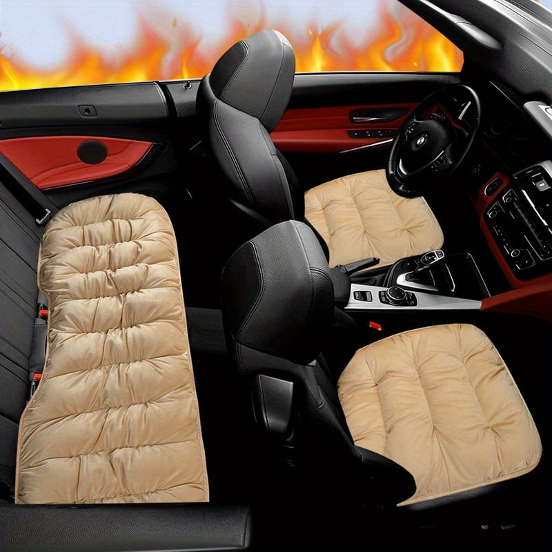 Classic New Warm Cotton Flocking Car Seat Cushion Thickened Plush Free Bundle Single Piece Car Cushion Rear Row Seat Cushion