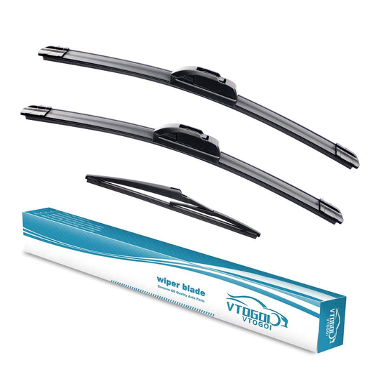 Versatile 3 Wipers Factory 26"+16"+10" for Toyota Rav4 2013-2018 Original Equipment Replacement Front with Rear Windshield Wiper Blades Set (Pack of 3)