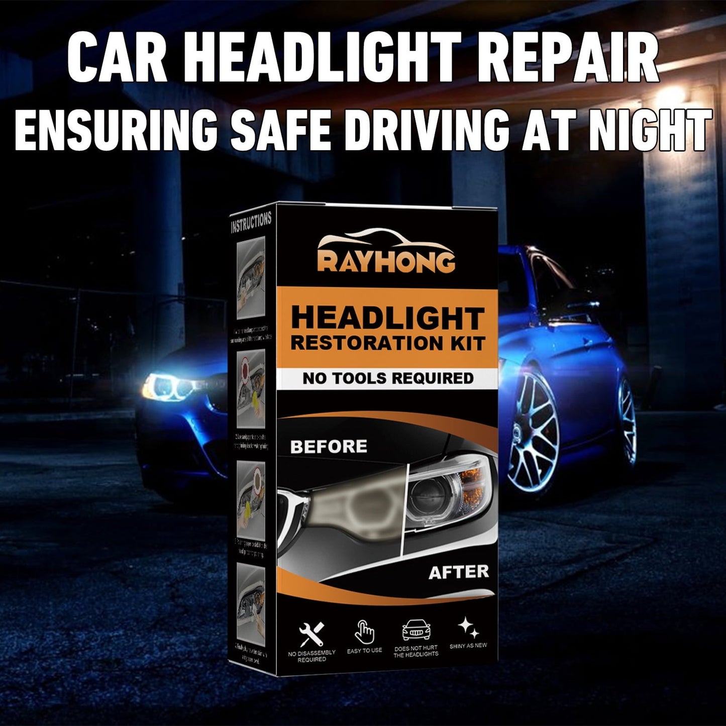 Classic Automotive ceramic headlight repair kit, headlight lampshade repair, scratches, yellowing, polishing, renovation, brightening