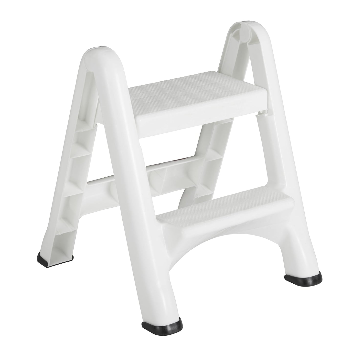 Versatile Rubbermaid EZ Two Step Durable Folding Plastic Ladder Step Stool, White (2 Pack)