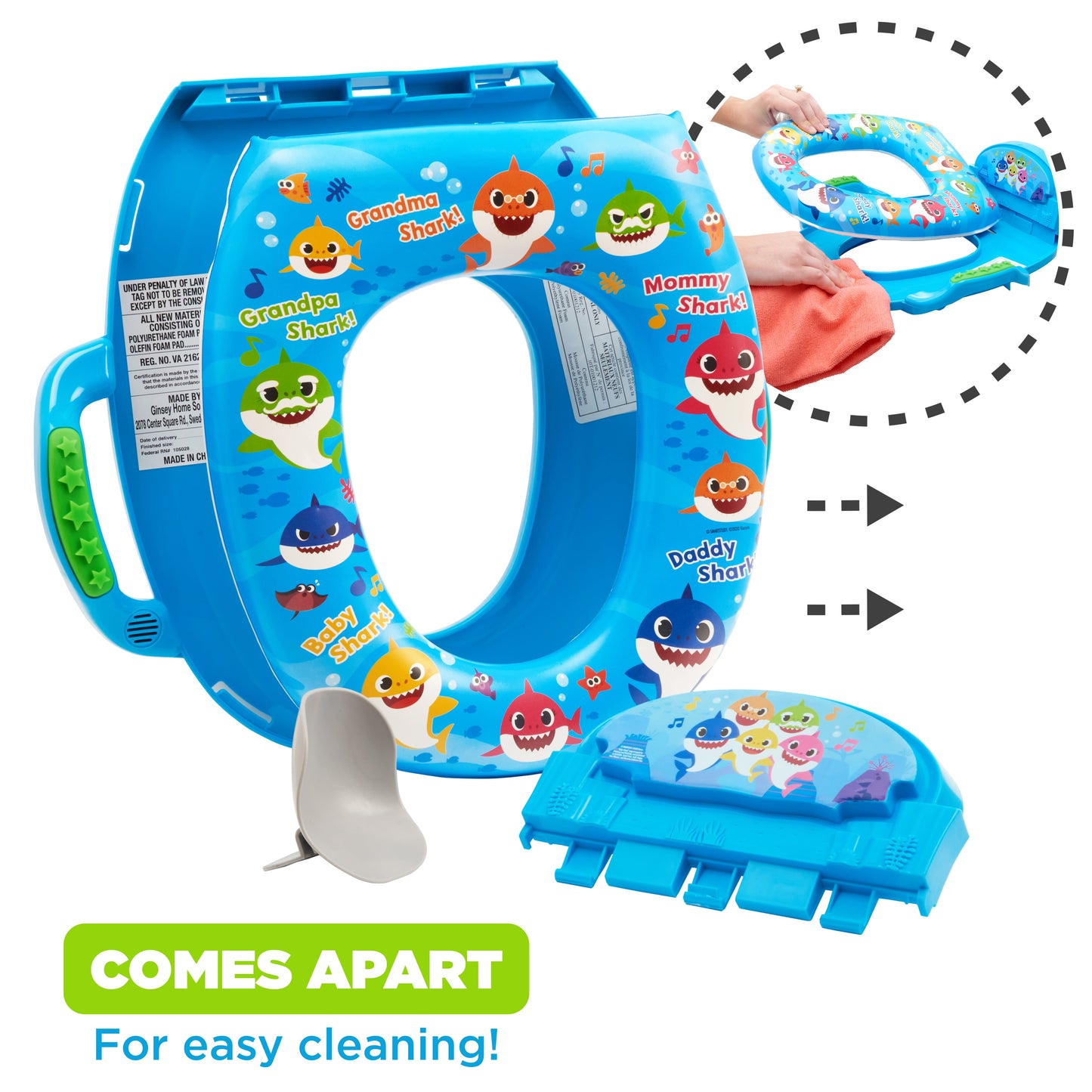 Versatile Baby Shark "Fintastic" Deluxe Potty Seat with Sound