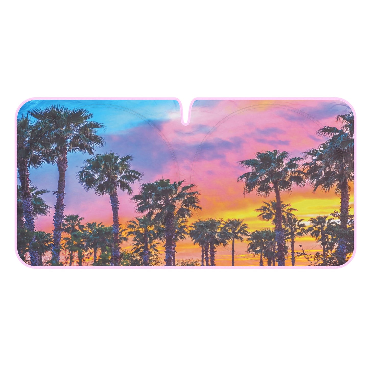 Classic BDK CBAS-3101 Sunset Palm Trees Car Window Windshield Sun Shade Visor 64"x32"