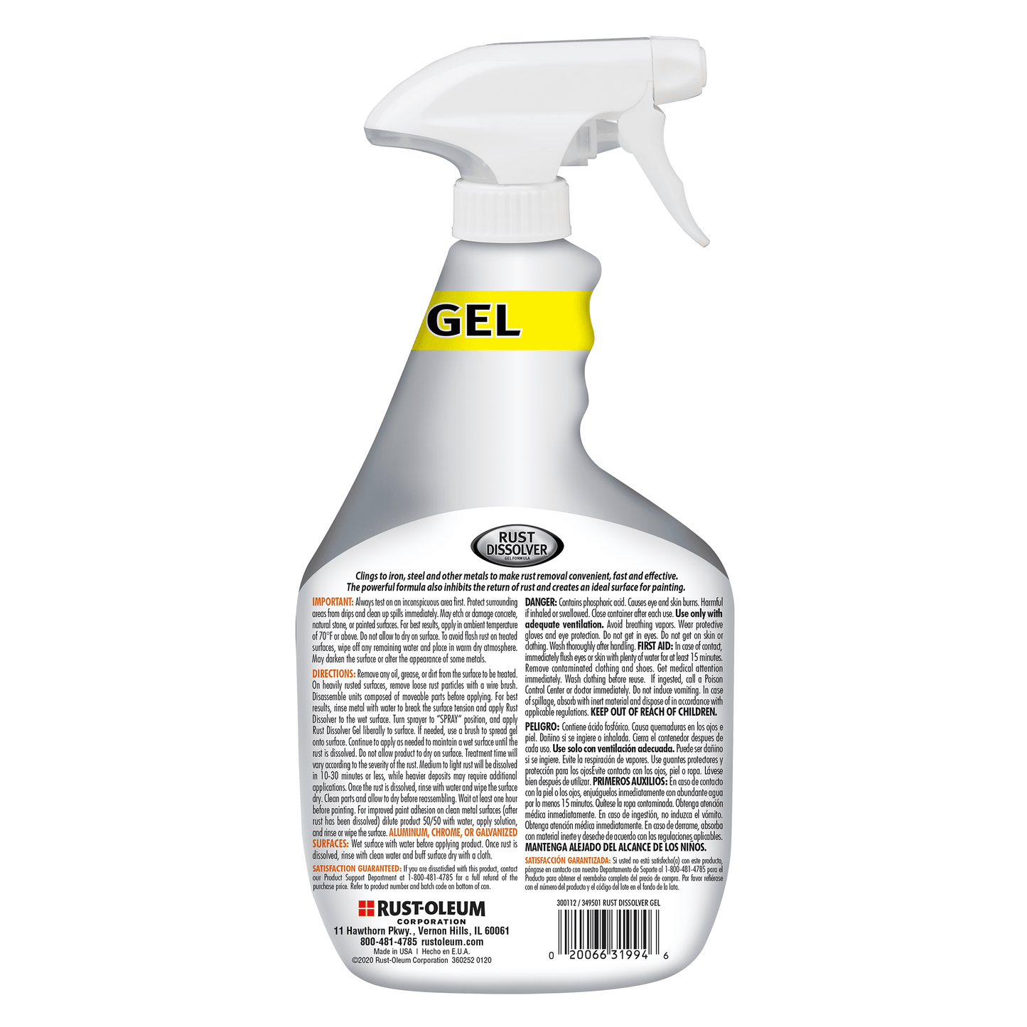 Versatile Rust-Oleum Rust Dissolver Gel Spray-300112, 32 oz