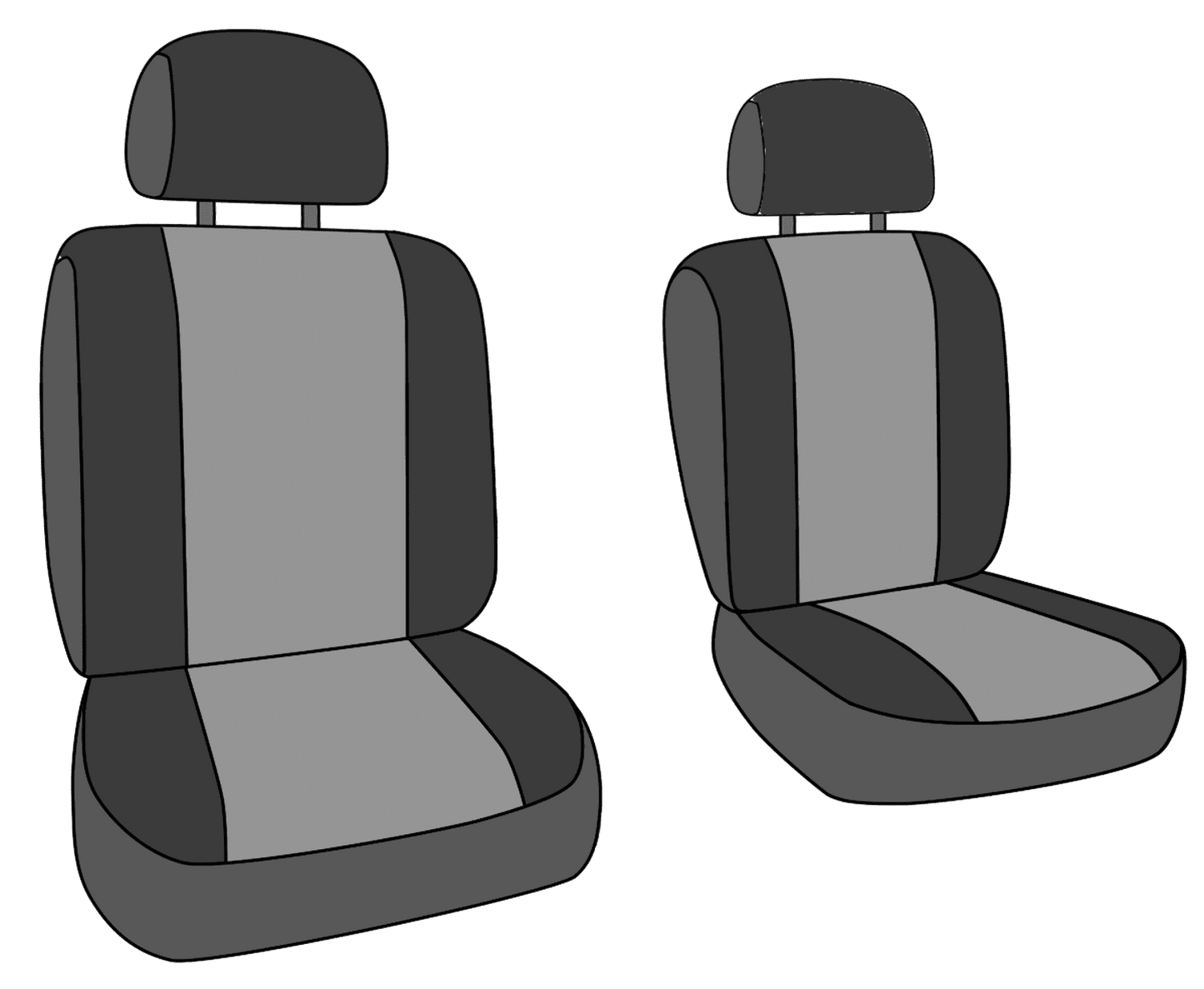 Versatile CalTrend Front Buckets DuraPlus Seat Covers for 2020-2022 Toyota Highlander - TY566-01DD Black Insert with Black Trim