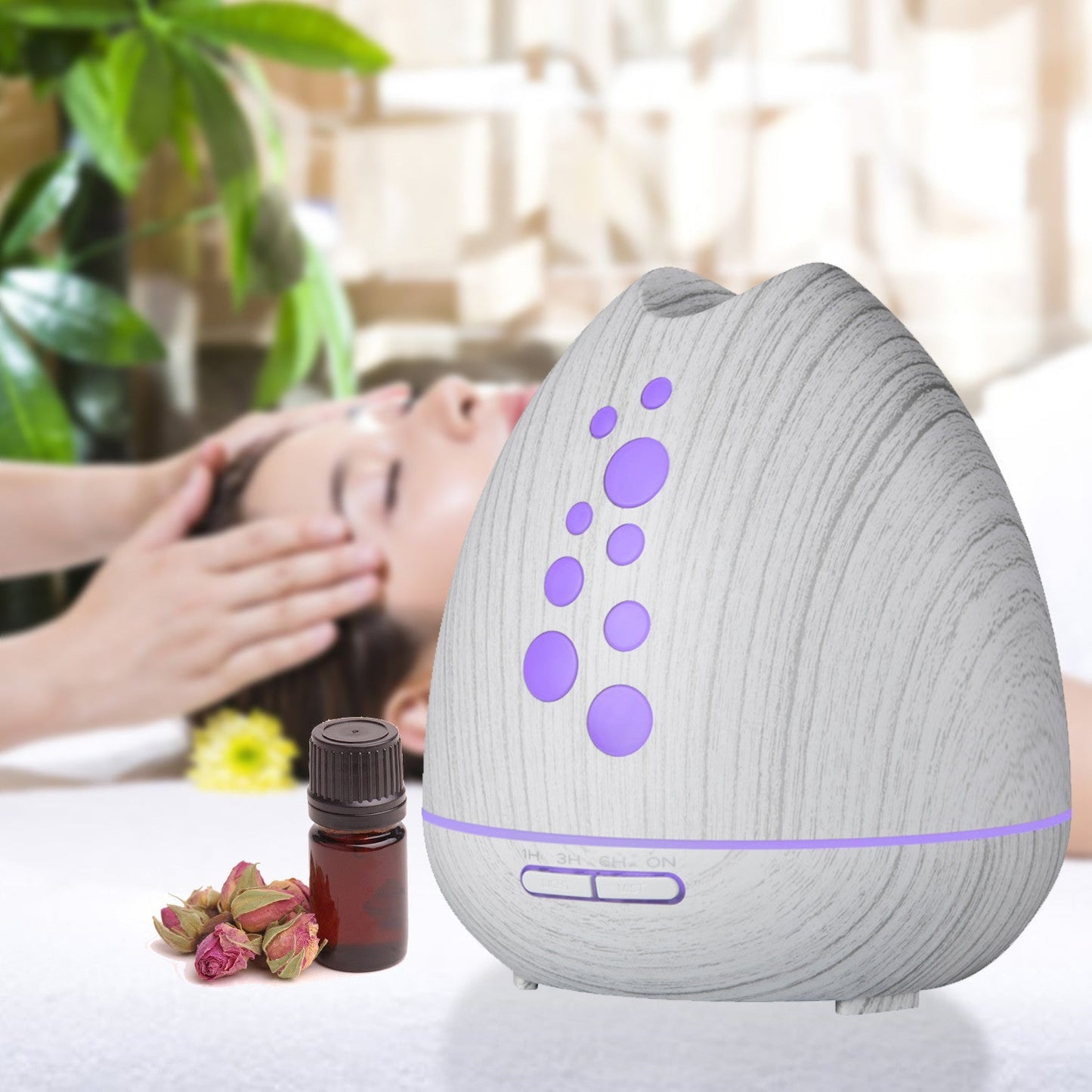 Versatile TGE Unique 400ML Essential Oil Diffuser Humidifier Bluetooth Music Speaker with Remote 7 Color LED Lights Auto Shut-off