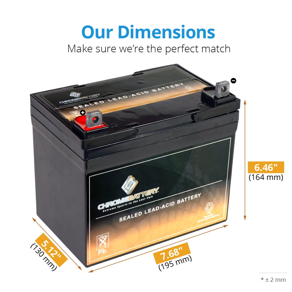 Versatile Chrome Battery 12V 35Ah Battery for Deere & Co. S92 Lawnmower