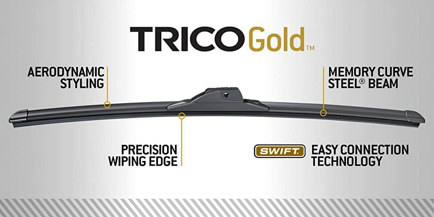 Classic TRICO Gold 2 Pack All Weather Automotive Replacement Wiper Blades 21 and 19 Inch (18-2119)