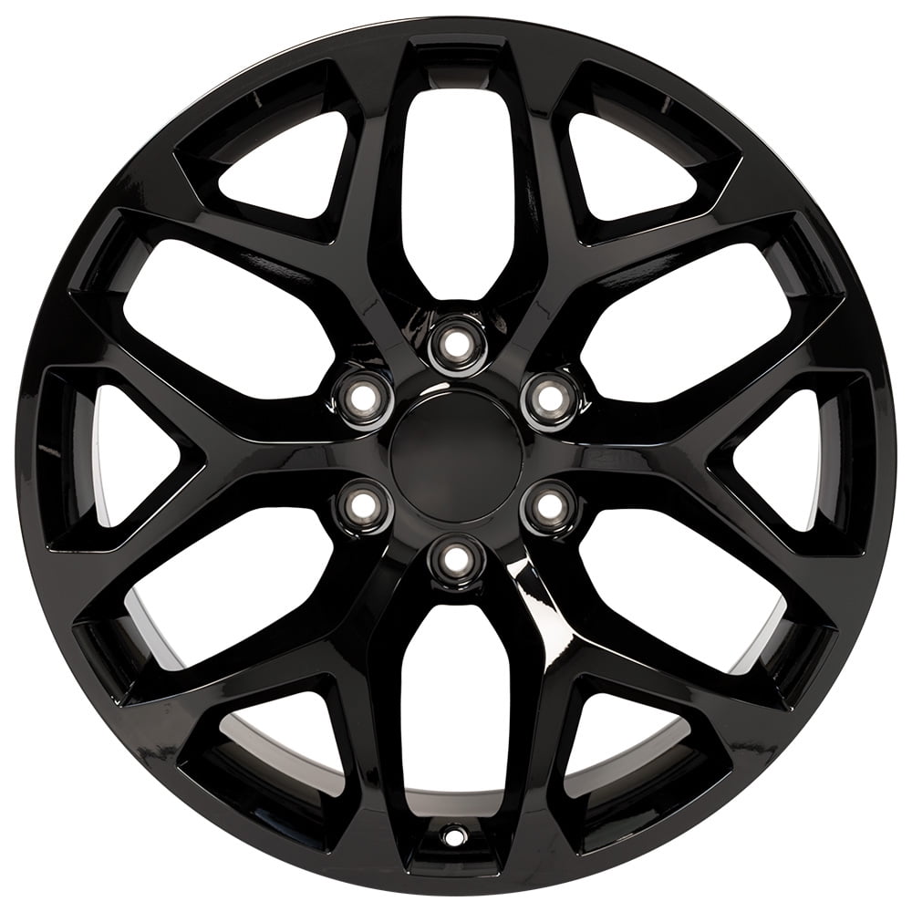 Classic 20" Replica Wheel CV98B Snowflake Fits Chevy Silverado Tahoe Rim 20x9 Black Wheel