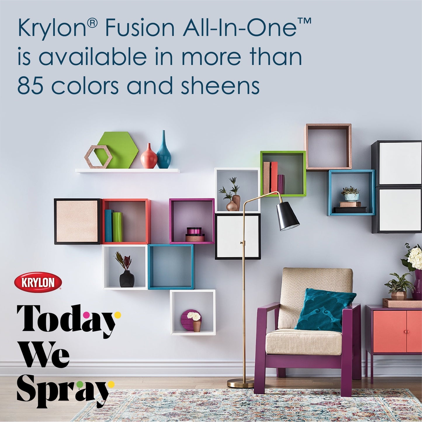 Versatile Krylon Fusion All-In-One Spray Paint, Matte, Fire Red, 12 oz.