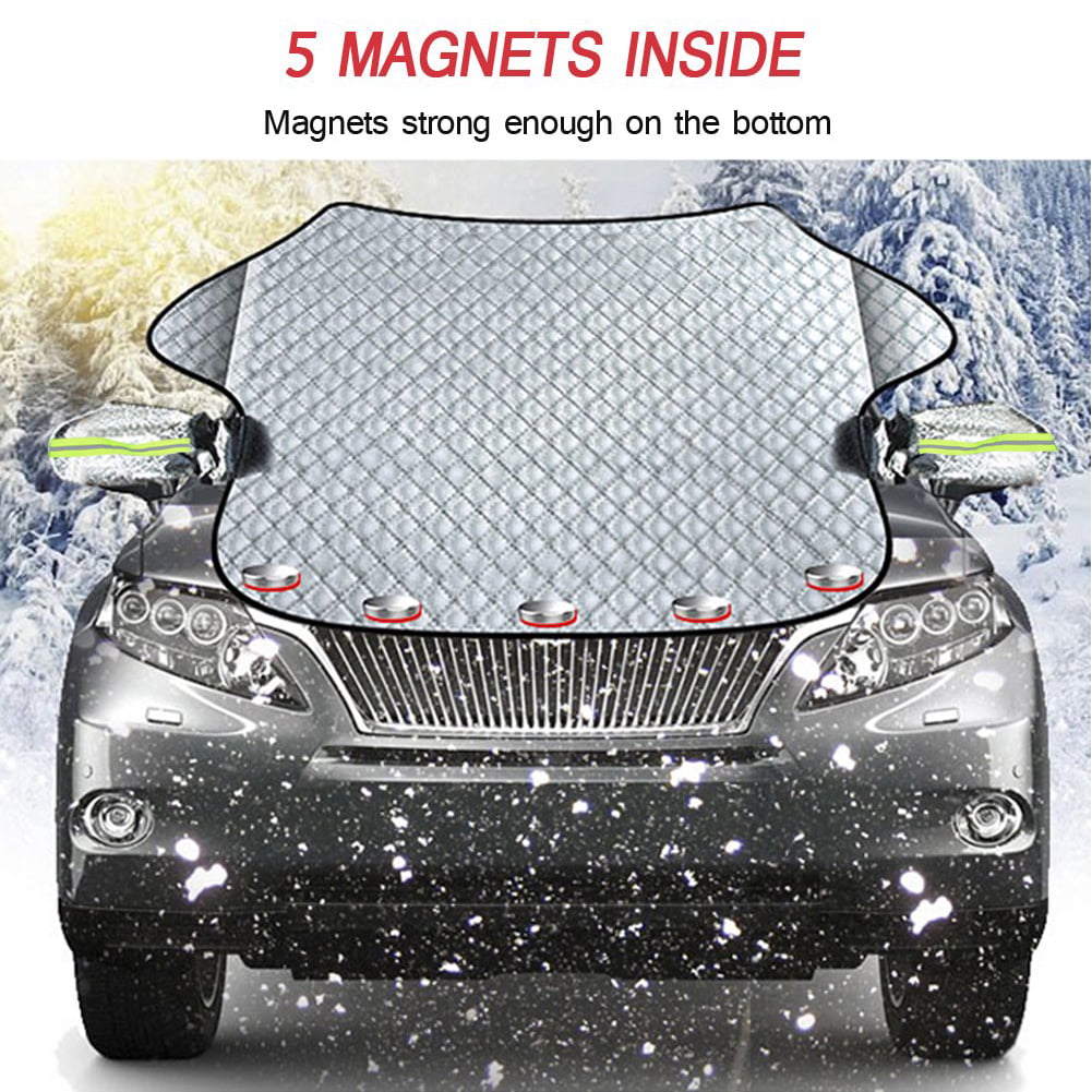 Classic IC ICLOVER Magnetic Car Windshield Snow Cover Thicken Sun Shade Frost Guard Winter Windshield Snow Ice Cover Car Windshield Protector for Car Trucks Vans and SUVs Stop Scraping Cute