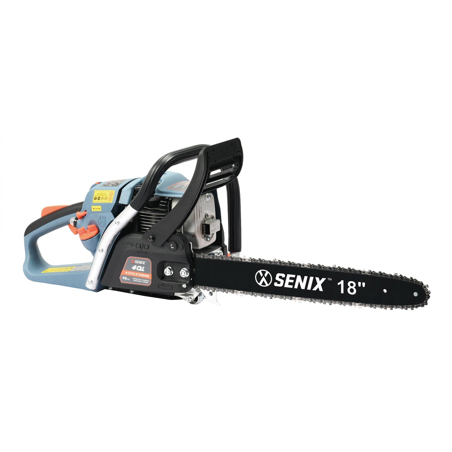 Classic SENIX 18-inch 49 Cc 4-Cycle Gas Powered Chainsaw, Oregon Bar and Chain, CS4QL-L1