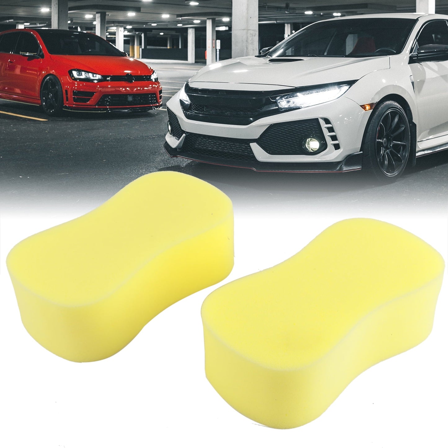 Versatile Unique Bargains 2 Pcs Durable Practical Vehicle Car Wash Sponge Bone Shaped Block Yellow