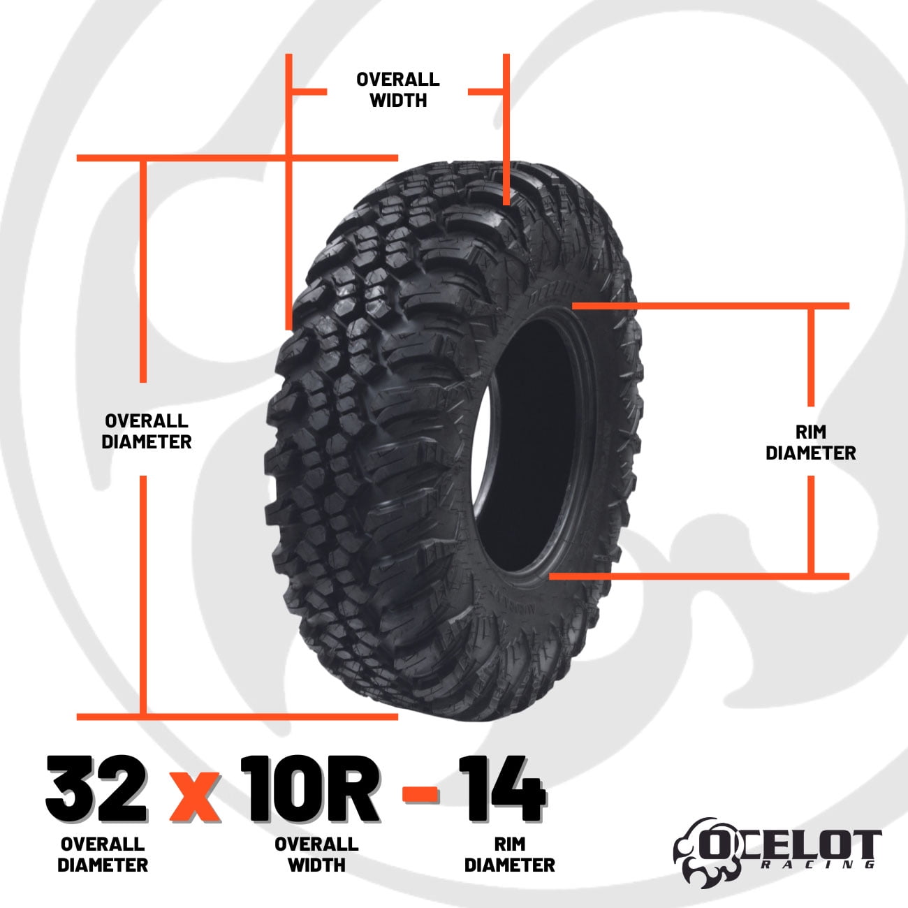 Classic 32 x 10R - 14 Ocelot Aurora ATV/UTV Tire