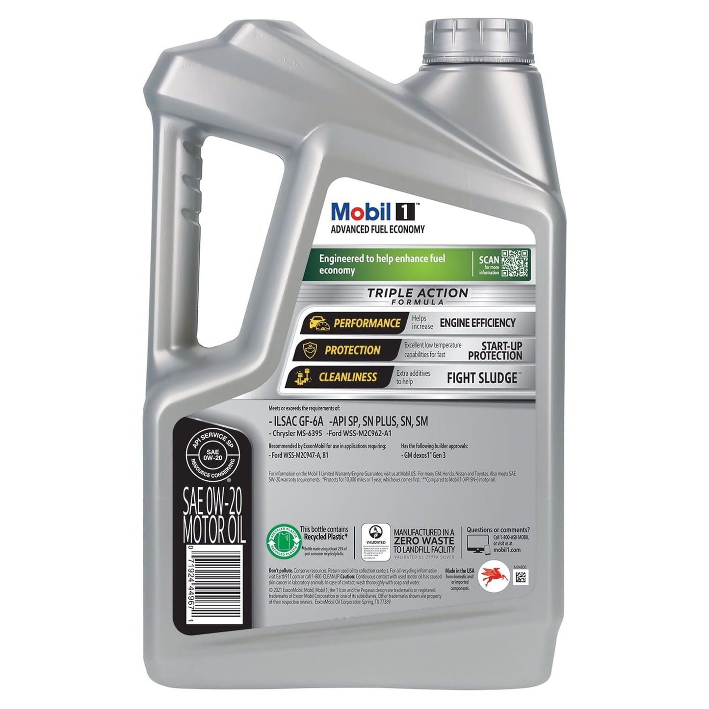 Classic Mobil 1 Advanced Fuel Economy Full Synthetic Motor Oil 0W-20, 5 qt