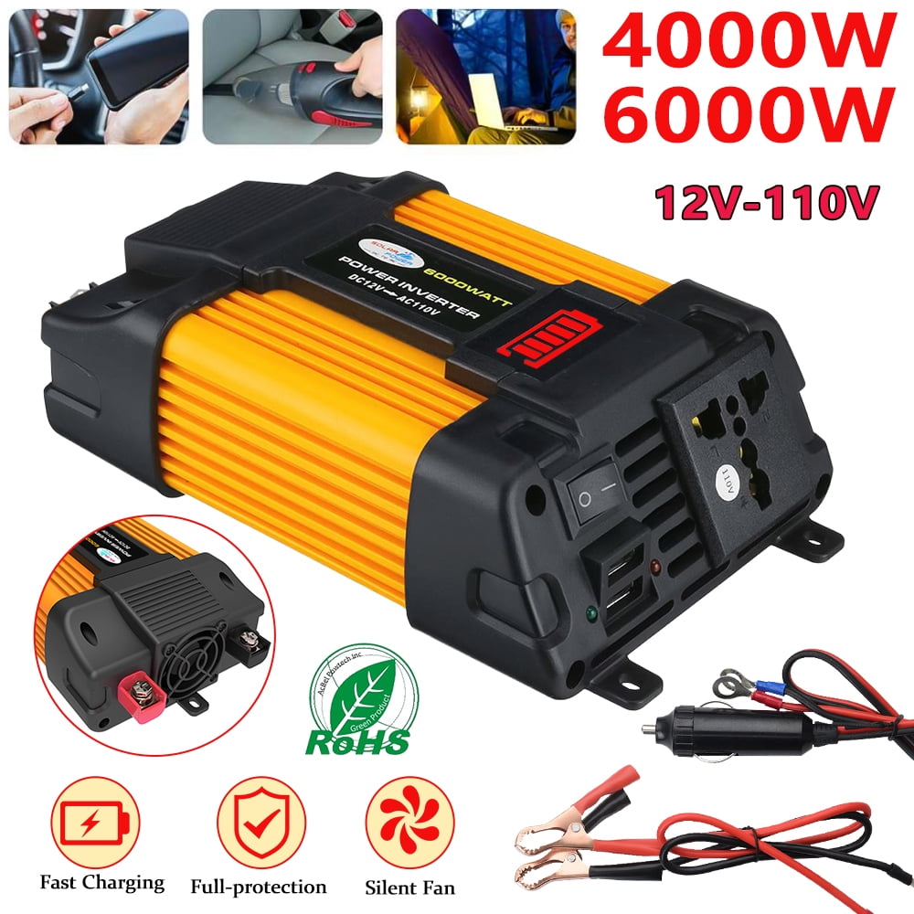 Versatile MDHAND 4000W 6000W Car Converter Solar Power Inverter 12V DC to 110V AC Car Power Inverter Solar Converter Kit