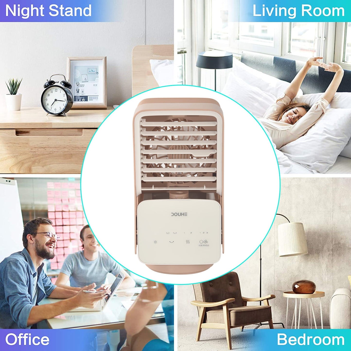 Versatile Zeceouar Clearance Items for Home Portable Conditioner Fan Rechargeable Evaporative With 3 Speeds 7 Colors