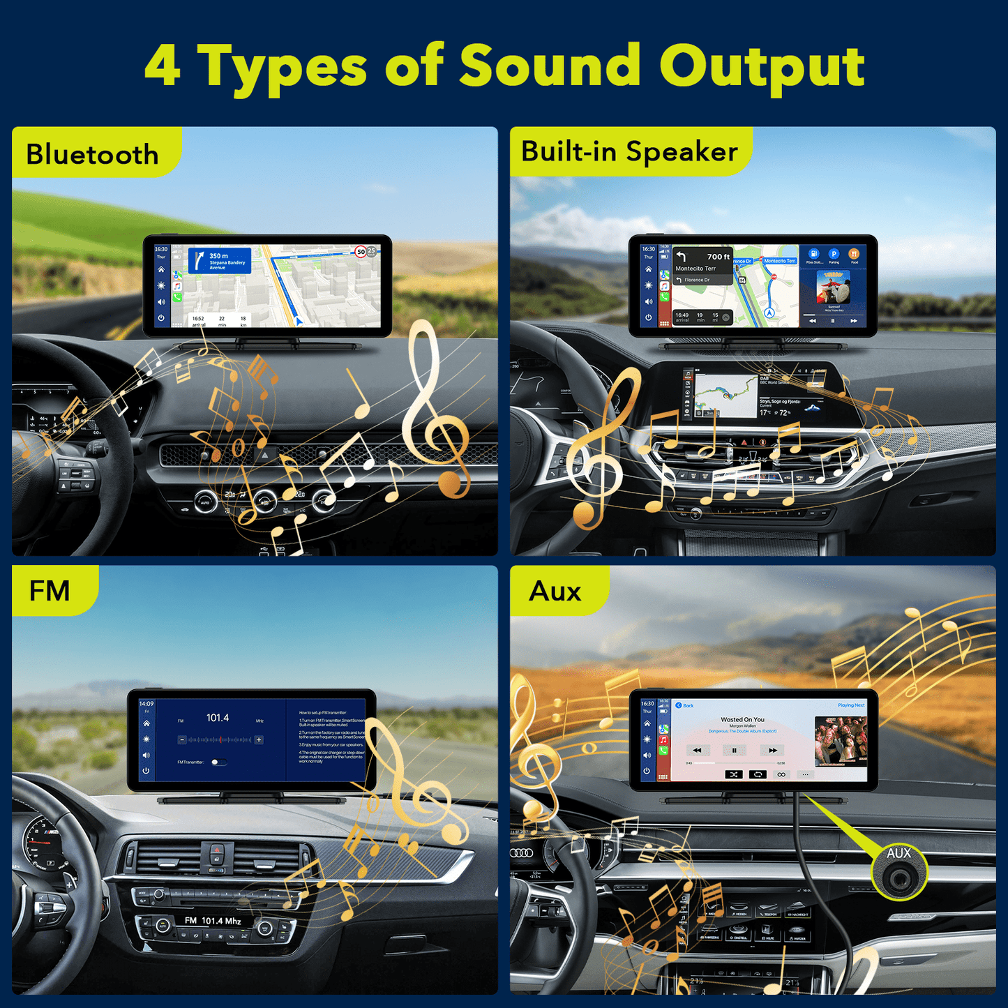 Classic Lamtto 6.86 inch Touch Screen Car Stereo for Vehicle Wireless Apple Carplay&Android Auoto with Backup Camera, Built-in Multimedia Player Audio, GPS