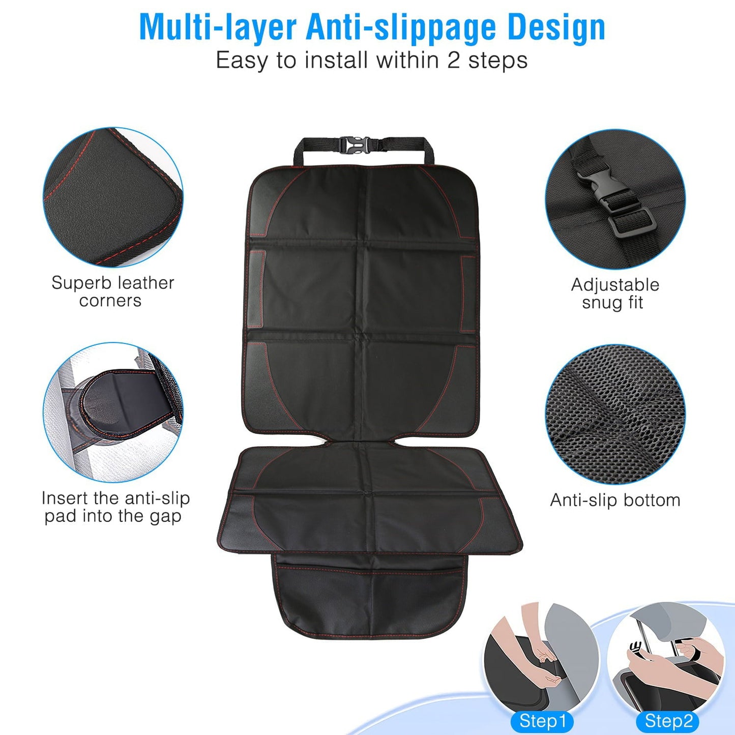 Versatile iMountek 2 Packs Protector with Thick Padding Protector Car Seat Car Seat Pad Car Seat Cushion