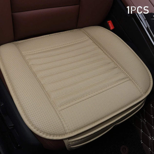 Versatile XEOVHV Car Front Cushion Single Beigecar Seat Protector Single Seat Cover Without Backrest Pu Leather Front Car Seat Cushion Cover Car Seat Cover,1Pcs (Beige-B) Summer Promotion