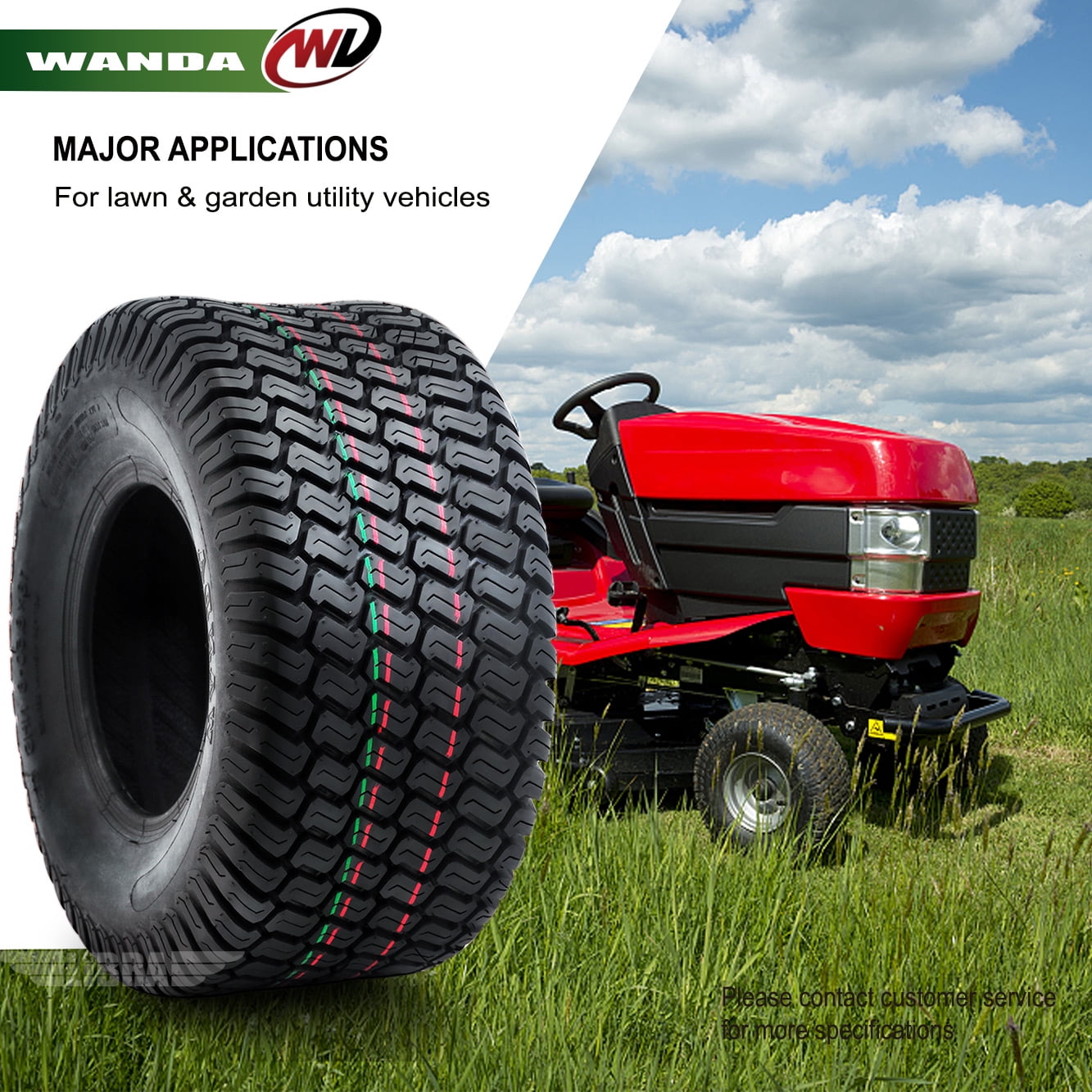 Classic 2 New WANDA 18x9.50-8 Lawn Mower Utility/ Golf Cart Turf Tires P332 -13032