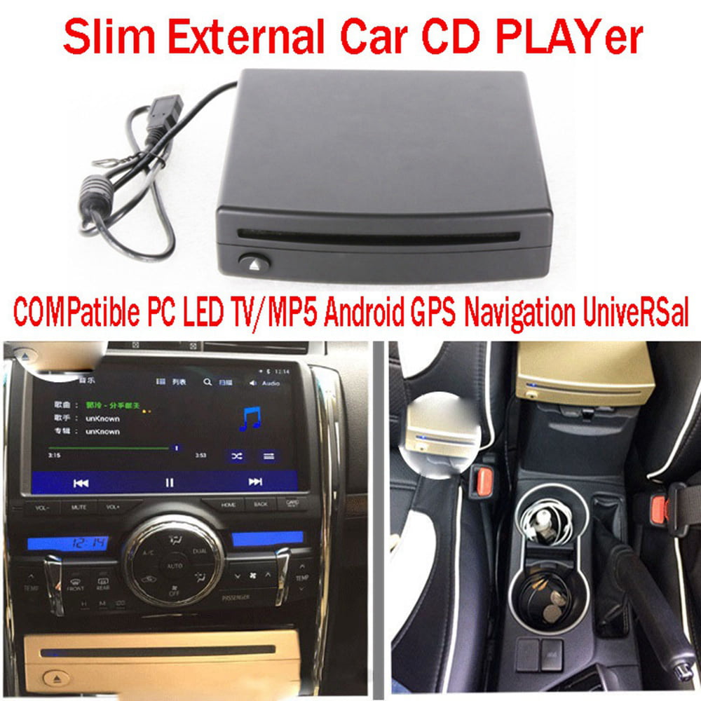 Versatile Growment Slim External Car CD Player Compatible PC LED TV/MP5 Android GPS Navigation Universal USB Power Slot-in Type Player