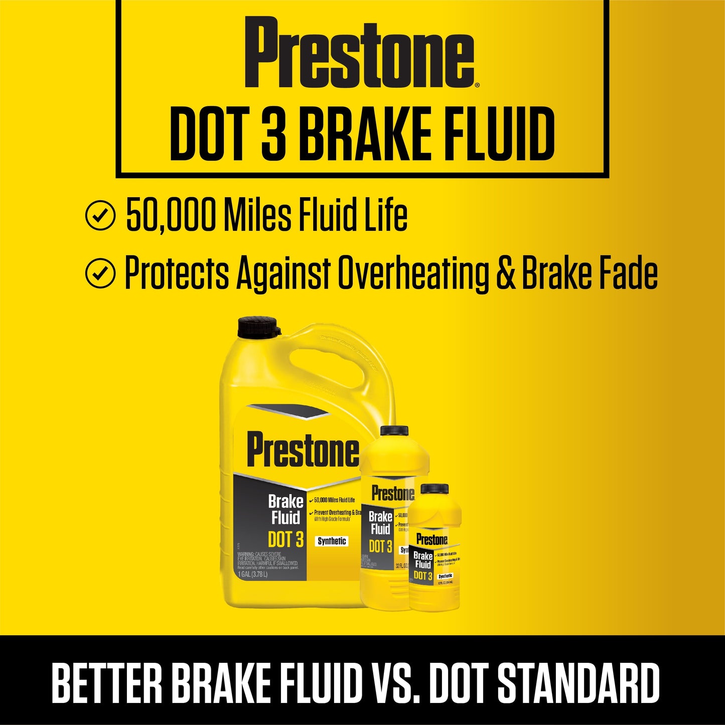 Versatile Prestone Hi-Temp Synthetic Dot 3 Brake Fluid 32 oz (1 Quart)