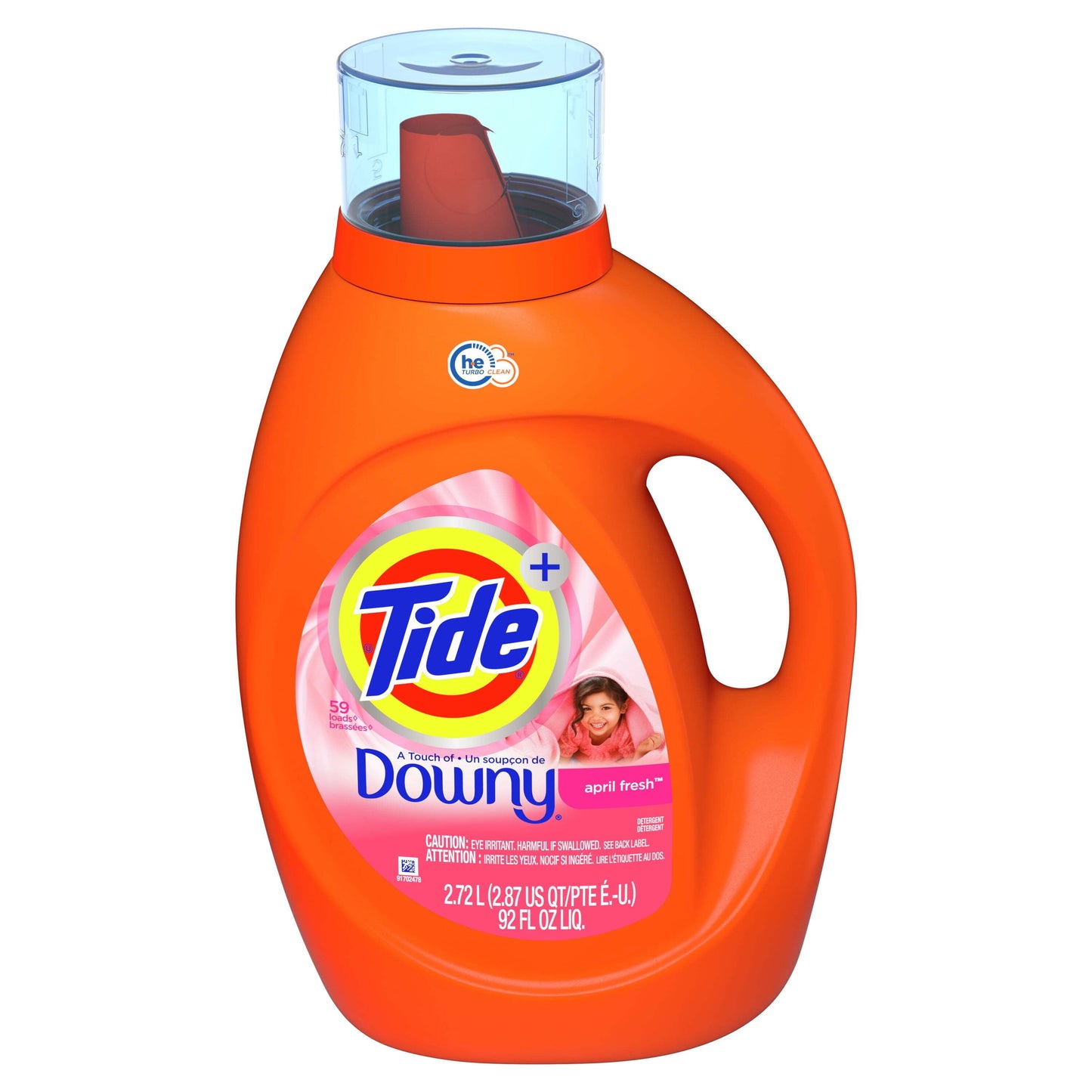 Classic Tide Plus Downy April Fresh He, 59 Loads Liquid Laundry Detergent, 92 fl oz