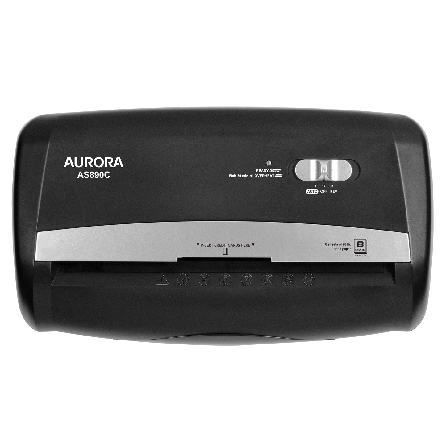 Versatile Aurora GB 8-Sheet Cross-Cut Paper Shredder, Black