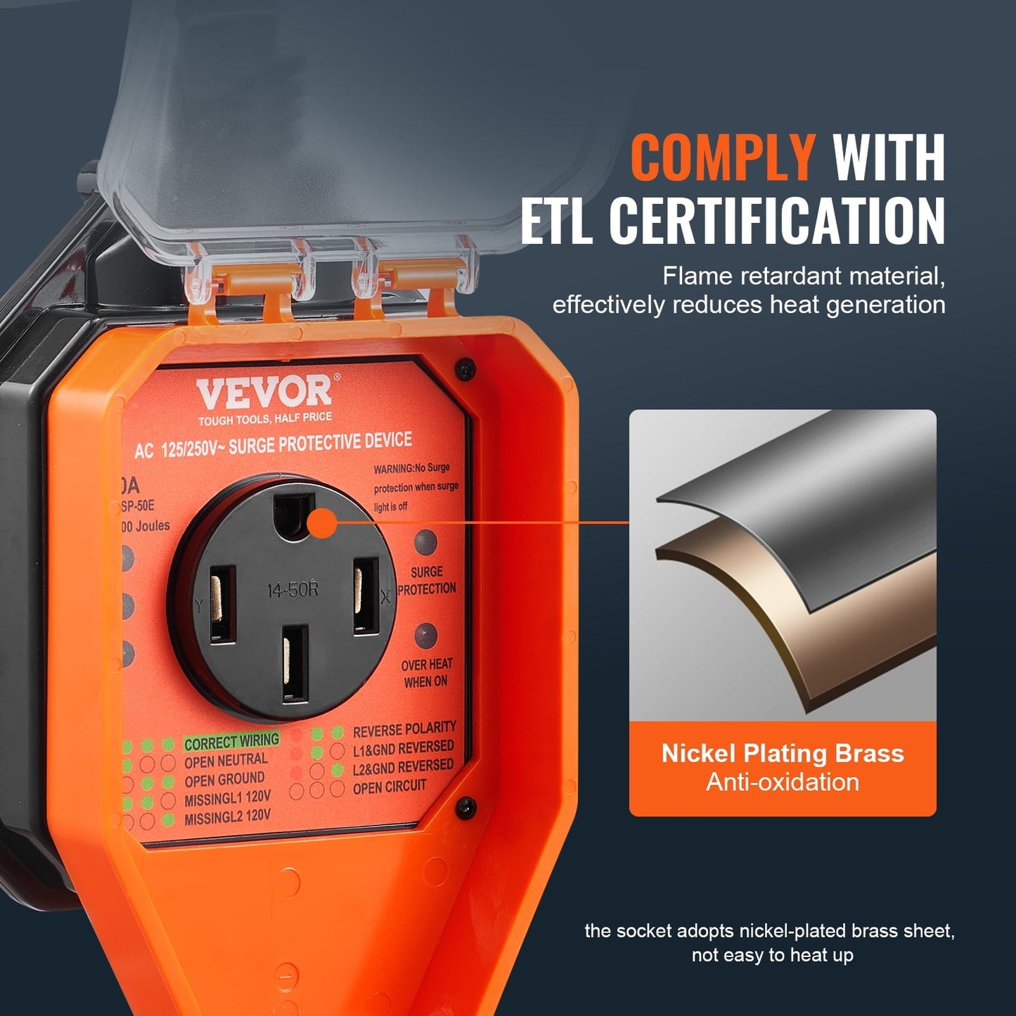 Versatile BENTISM 50 Amp RV Surge Protector Circuit Analyzer Power Guard 4800J ETL Certified