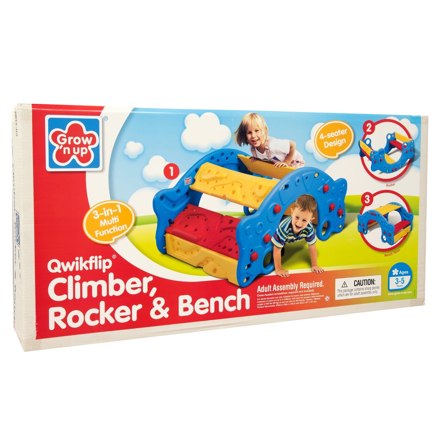 Classic Grow'n Up 3-in-1 Climber, Rocker and Bench - Ages 3 Years to 5 Years